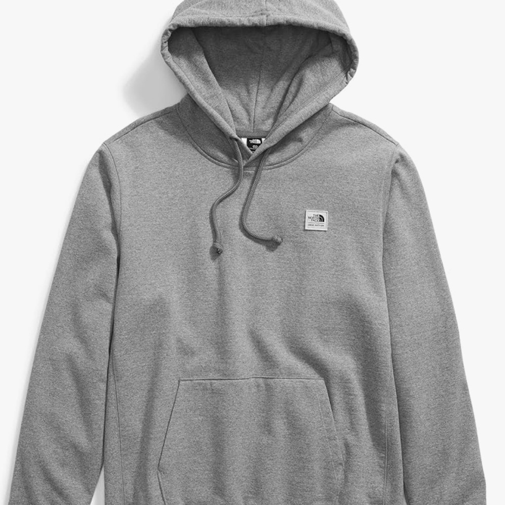 grey north face hoodie, worn only once almost brand new
